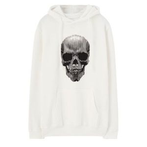 Skull print skater hoodie